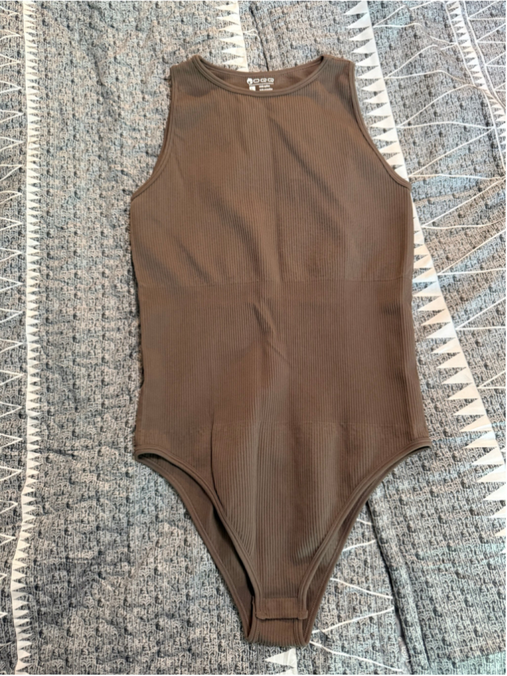 Women's OQQ Ribbed Bodysuit Brown Size L